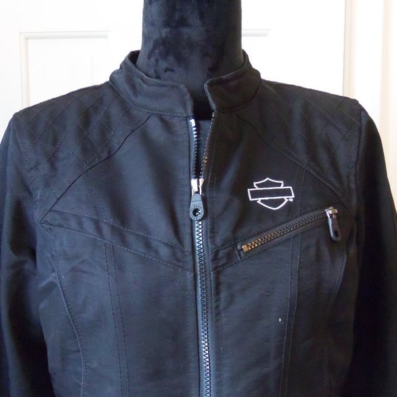 Harley Davidson Black Embellished Jacket sz S - Picture 6 of 16